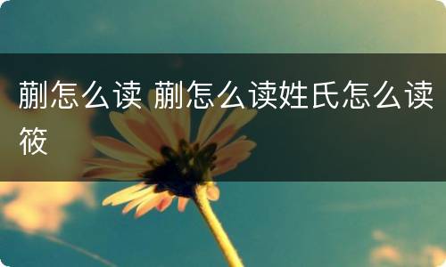 蒯怎么读 蒯怎么读姓氏怎么读筱