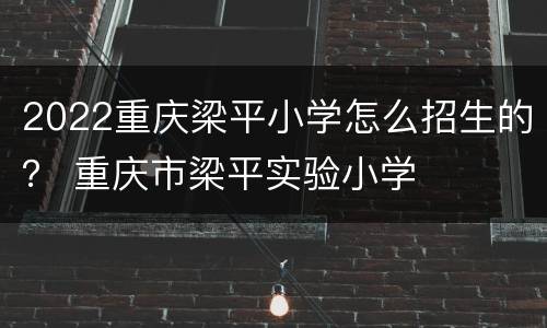 2022重庆梁平小学怎么招生的？ 重庆市梁平实验小学