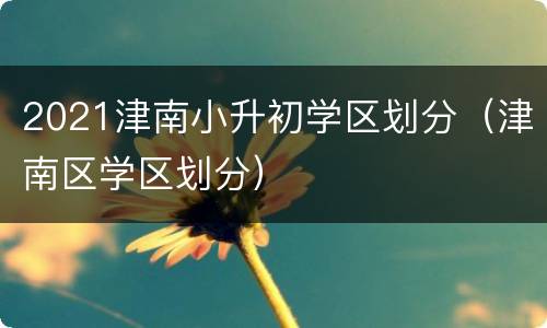 2021津南小升初学区划分（津南区学区划分）