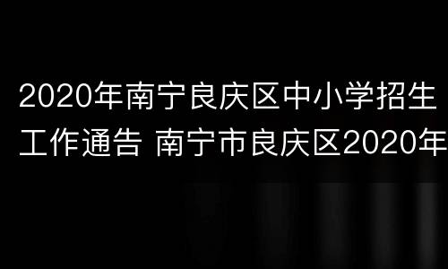 2020年南宁良庆区中小学招生工作通告 南宁市良庆区2020年中小学招生地段划分方案