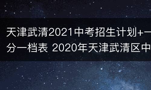 天津武清2021中考招生计划+一分一档表 2020年天津武清区中考一分一段表
