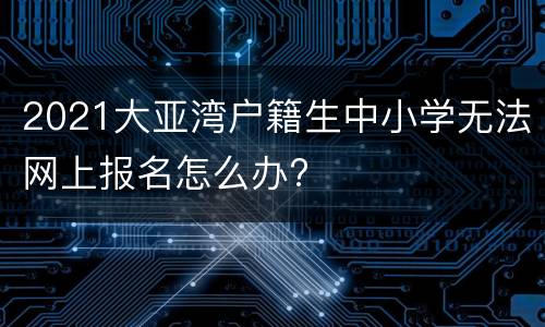 2021大亚湾户籍生中小学无法网上报名怎么办?