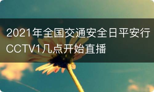 2021年全国交通安全日平安行CCTV1几点开始直播