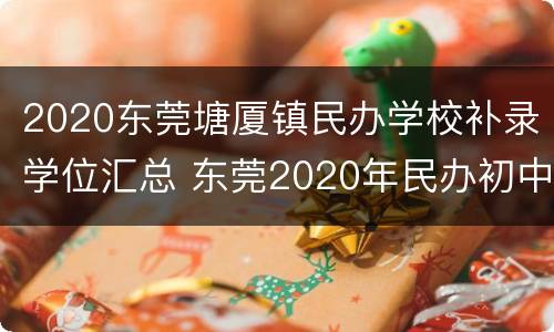 2020东莞塘厦镇民办学校补录学位汇总 东莞2020年民办初中补录