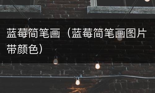蓝莓简笔画（蓝莓简笔画图片带颜色）