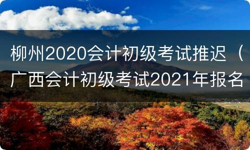 柳州2020会计初级考试推迟（广西会计初级考试2021年报名时间下半年）
