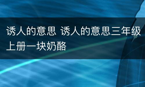 诱人的意思 诱人的意思三年级上册一块奶酪