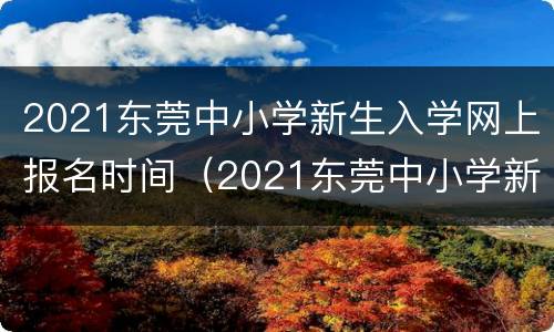 2021东莞中小学新生入学网上报名时间（2021东莞中小学新生入学网上报名时间表）
