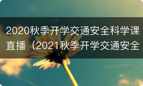 2020秋季开学交通安全科学课直播（2021秋季开学交通安全第一课直播回放）