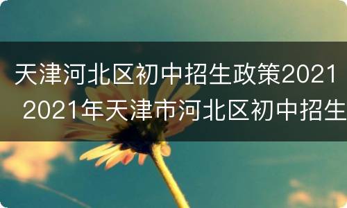 天津河北区初中招生政策2021 2021年天津市河北区初中招生计划