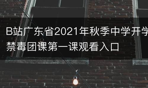 B站广东省2021年秋季中学开学禁毒团课第一课观看入口
