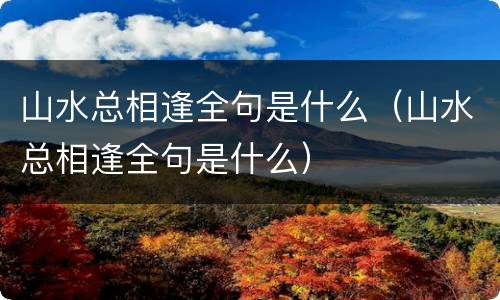 山水总相逢全句是什么（山水总相逢全句是什么）