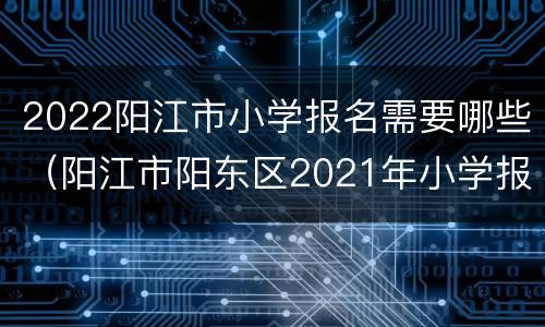 2022阳江市小学报名需要哪些（阳江市阳东区2021年小学报名时间）