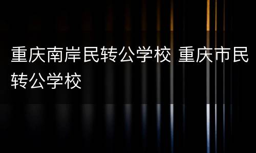 重庆南岸民转公学校 重庆市民转公学校