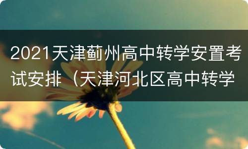 2021天津蓟州高中转学安置考试安排（天津河北区高中转学安置考试）