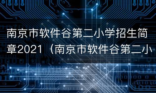 南京市软件谷第二小学招生简章2021（南京市软件谷第二小学校长）