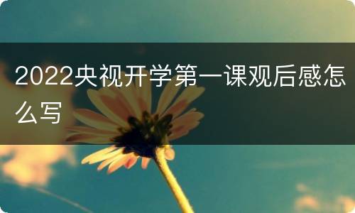 2022央视开学第一课观后感怎么写