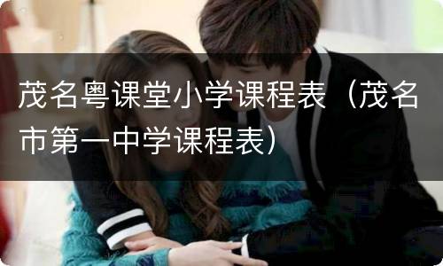 茂名粤课堂小学课程表（茂名市第一中学课程表）