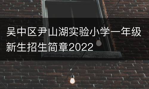 吴中区尹山湖实验小学一年级新生招生简章2022