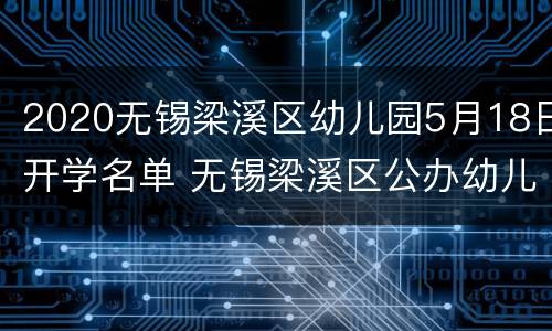 2020无锡梁溪区幼儿园5月18日开学名单 无锡梁溪区公办幼儿园排名