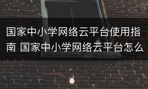 国家中小学网络云平台使用指南 国家中小学网络云平台怎么弄