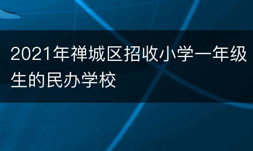 2021年禅城区招收小学一年级生的民办学校