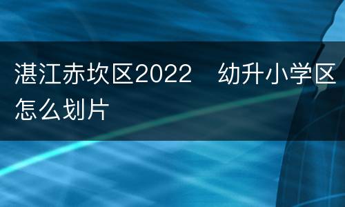 湛江赤坎区2022​幼升小学区怎么划片