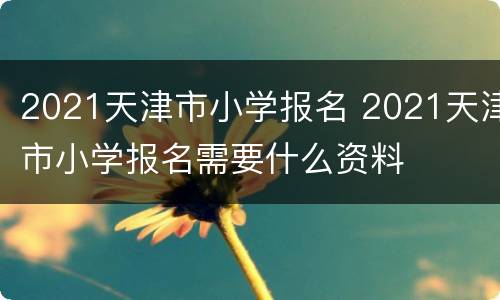 2021天津市小学报名 2021天津市小学报名需要什么资料
