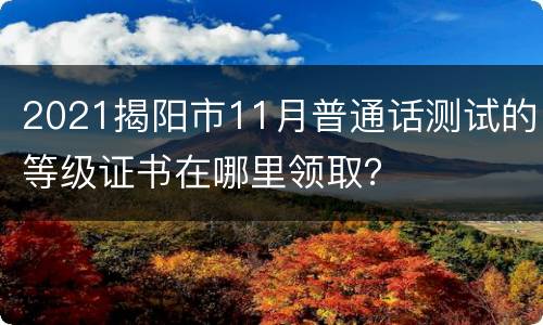 2021揭阳市11月普通话测试的等级证书在哪里领取？