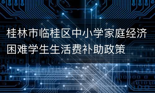 桂林市临桂区中小学家庭经济困难学生生活费补助政策