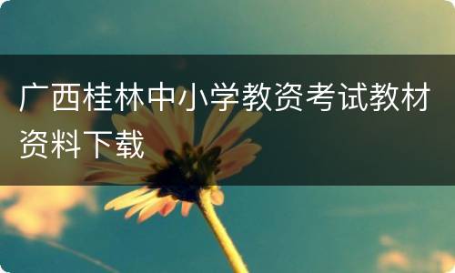 广西桂林中小学教资考试教材资料下载