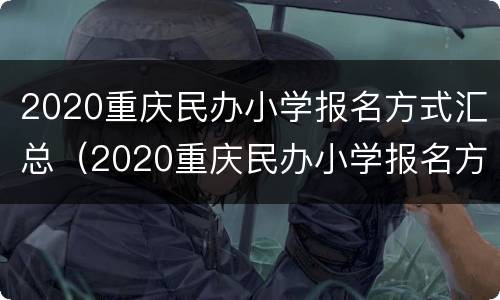 2020重庆民办小学报名方式汇总（2020重庆民办小学报名方式汇总图）