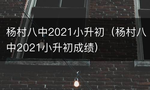 杨村八中2021小升初（杨村八中2021小升初成绩）