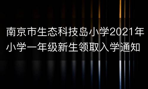 南京市生态科技岛小学2021年小学一年级新生领取入学通知书时间