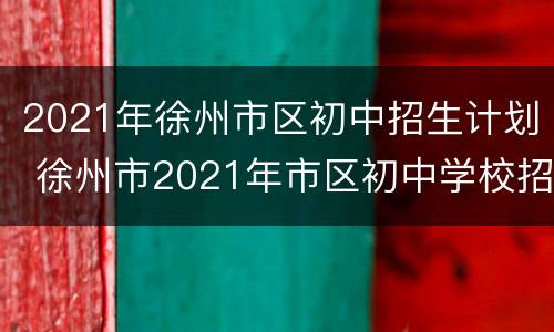 2021年徐州市区初中招生计划 徐州市2021年市区初中学校招生实施办法