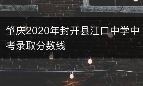 肇庆2020年封开县江口中学中考录取分数线