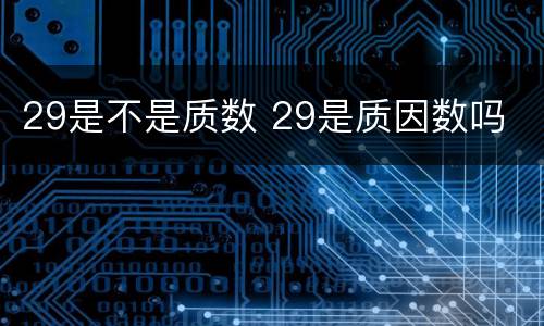 29是不是质数 29是质因数吗