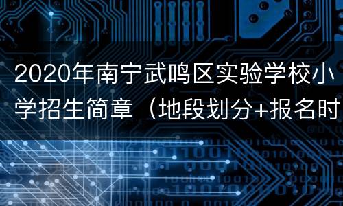 2020年南宁武鸣区实验学校小学招生简章（地段划分+报名时间方式）