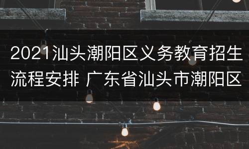 2021汕头潮阳区义务教育招生流程安排 广东省汕头市潮阳区教育局招生办
