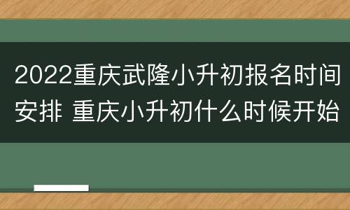 2022重庆武隆小升初报名时间安排 重庆小升初什么时候开始报名
