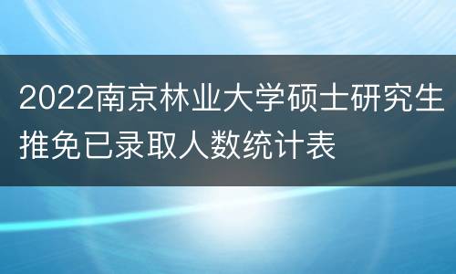 2022南京林业大学硕士研究生推免已录取人数统计表