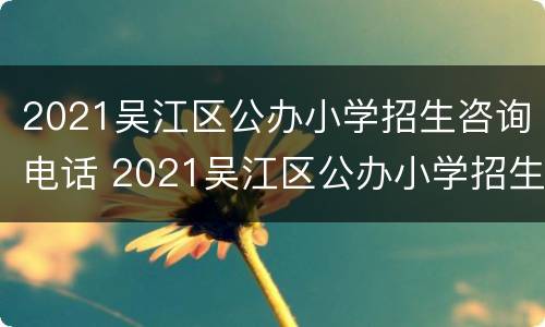 2021吴江区公办小学招生咨询电话 2021吴江区公办小学招生咨询电话
