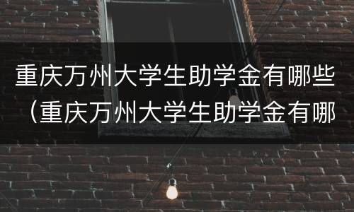重庆万州大学生助学金有哪些（重庆万州大学生助学金有哪些银行）