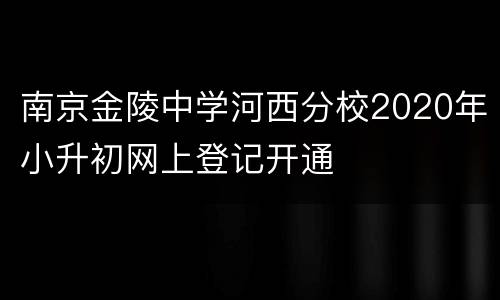 南京金陵中学河西分校2020年小升初网上登记开通