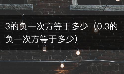 3的负一次方等于多少（0.3的负一次方等于多少）