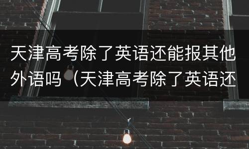天津高考除了英语还能报其他外语吗（天津高考除了英语还能报其他外语吗考什么）