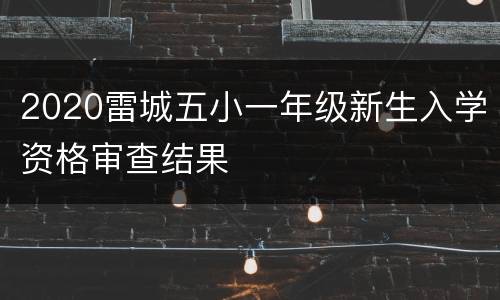 2020雷城五小一年级新生入学资格审查结果