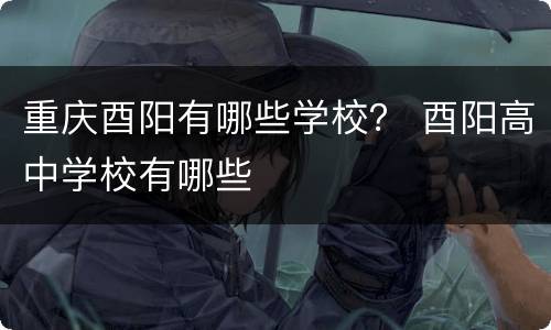 重庆酉阳有哪些学校？ 酉阳高中学校有哪些