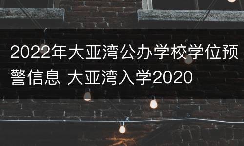 2022年大亚湾公办学校学位预警信息 大亚湾入学2020