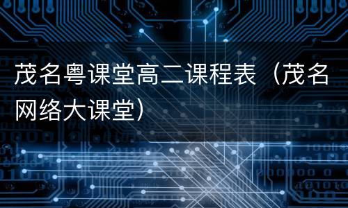 茂名粤课堂高二课程表（茂名网络大课堂）